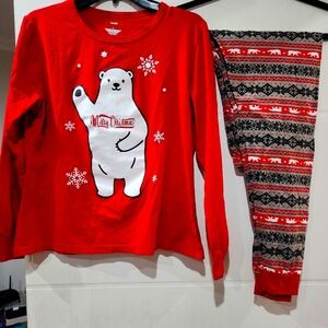 Christmas Pajama set Size S worn only once for a Christmas photo